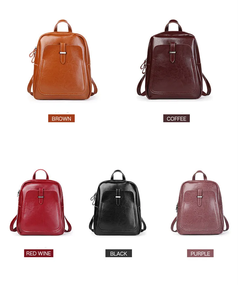 Oil wax leather women backpack (3)