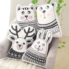 1 шт. 45 см мультфильм Nordic Стиль Животные Подушка чучело медведя кошка олень кролик плюшевые подушки Валентина подарки рождественские подарки