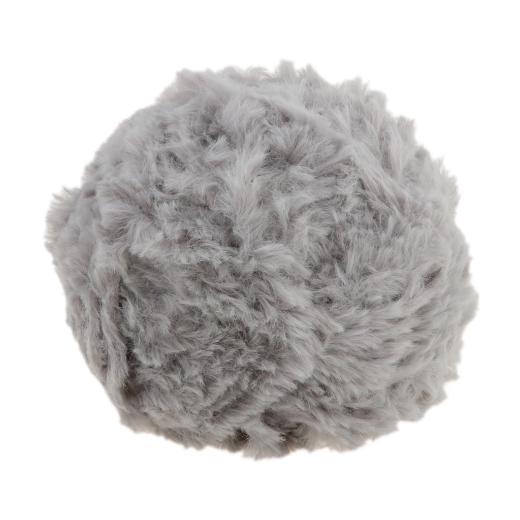 2 Pieces 32 Meters Soft Polyester Fluffy Faux Fur Yarn Eyelash for Crocheting Knitting