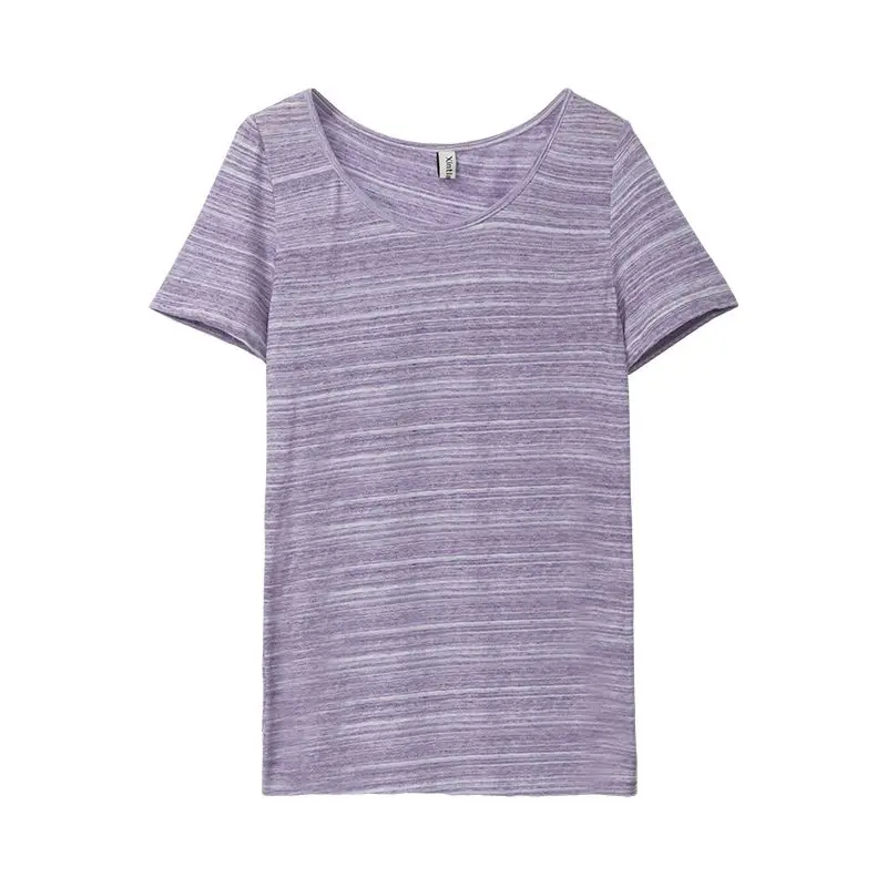 Цветная хлопковая Свободная Женская летняя футболка с коротким рукавом M30268 - Цвет: 6