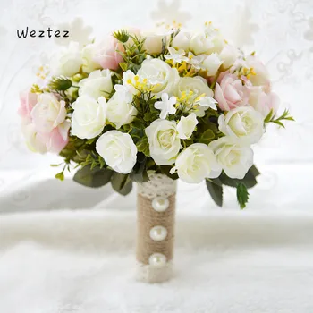 

Wedding Bouquet Wedding Flowers Bridal Bouquets Polyester Roses Artificial Bridesmaids Accessories Wedding Bouquet D678
