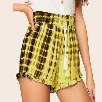 

Fashion Women Ladies Summer Casual Shorts Stripe Summer Holiday Beach Loose High Waist Short Trousers
