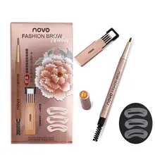 4 цвета карандаш для бровей Макияж набор с 3 шт. карандаш+ 3 шт. брови шаблон водонепроницаемый длительный вращающийся макияж наборы