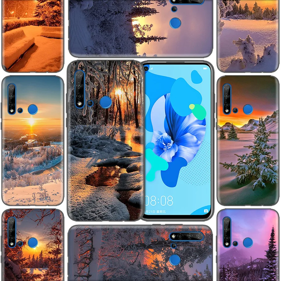 

Coque Fall Funda Cover Cases For Huawei P9 P10 P20 P30 Mate 10 20 30 Lite Pro P Smart 2019 2017 Landscape Winter Light Snow