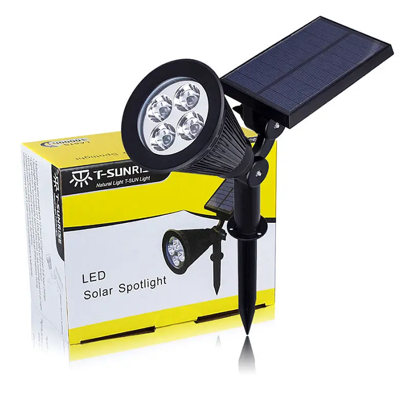 Solar ao ar Água para o Quintal Luz de Parede à Prova T-sunrise Pack Levou Holofotes Livre Led Solar Lâmpada Ip65 Ângulo Ajustável Rgb d' Jardim 4 13 Lâmpadas solares