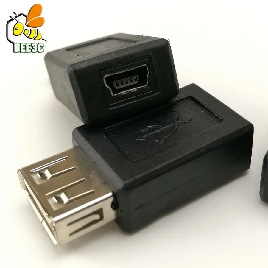 USB Женский к Мини usb 5pin женский черный адаптер 100 шт