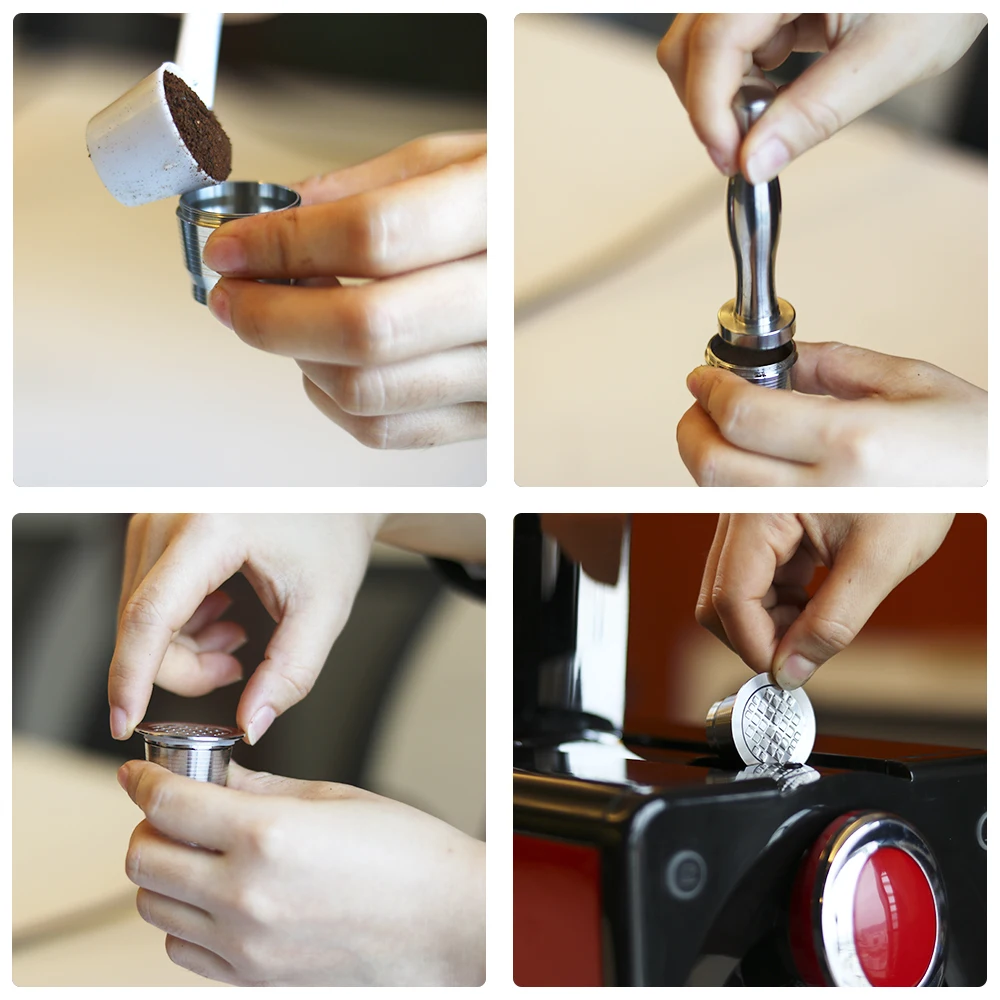 Многоразовый капельный фильтр для кофе Nespresso 4 шт. капсул из нержавеющей стали