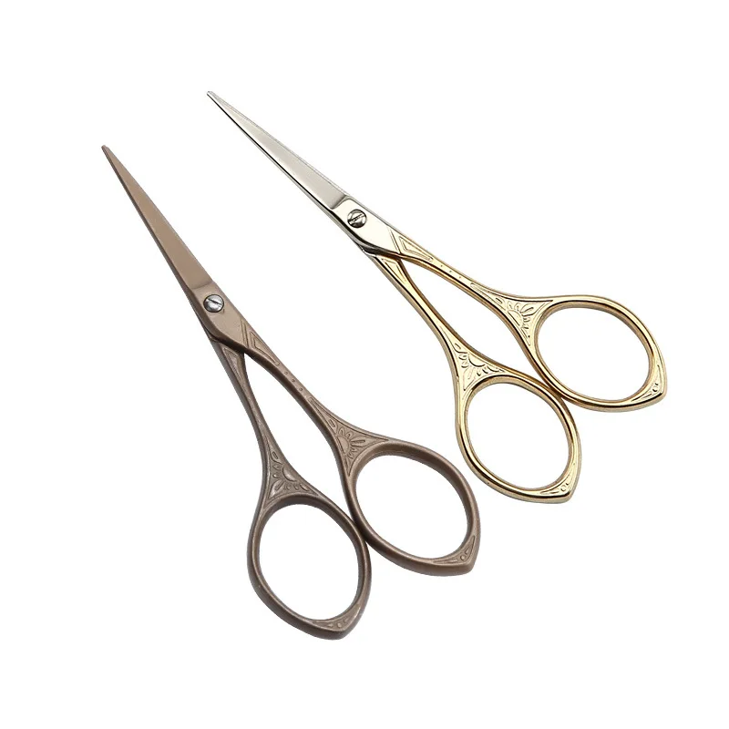 

Retro Embroidery eyebrow scissors Paper-cut eyelash Scissors Stainless Steel Thread-end Scissors Pointed Small Scissors