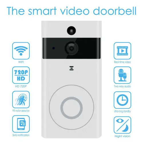 

Smart WiFi Doorbell Home Security Smart Video Doorbell Two-way Intercom Night Vision Door Bell Support APP for Android iOS 4D05