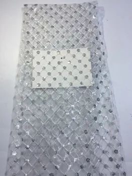 

New design CiCi-101914 embroidered tulle mesh Lace Fabric with sequins African lace fabric