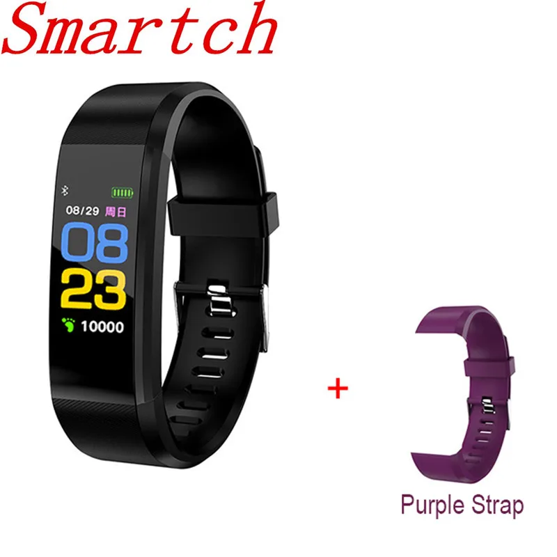 

Smartch New 115 PLUS Smart Bracelet Sports Fitness Tracker Screen Touch Heart Rate Monitor Wristband Health Smart Watch for IOS