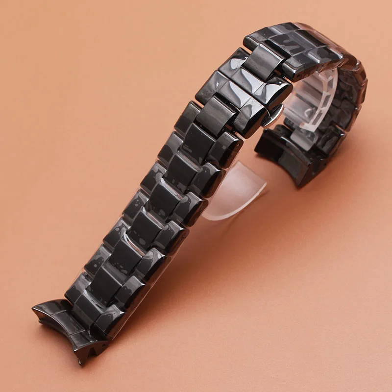Watchbands 22mm High Quality Ceramic Watchband black Diamond Watch fit brand 1400 1403 1410 1442 Man watch Bracelet curved ends Watchbands 22mm High Quality Ceramic Watchband black Diamond Watch fit brand 1400 1403 1410 1442 Man watch Bracelet curved ends