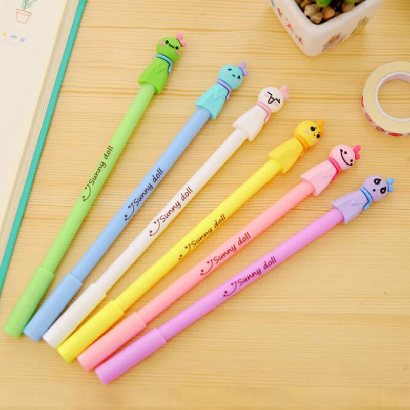 New 10 Pcs/lot Cute Face Gel Pen Cute Pens Kawaii School Office