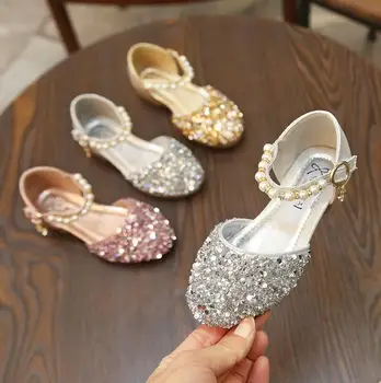 

Bling Bling Soft Nice Children Pearl Sandals Fashion Girls Shoes Pu Summer Beach Beautiful Cute Kids Sandals