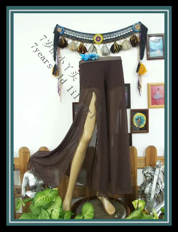 

Belly dance pants Transparent thin belly dance skirt Pants CM29 with front slit
