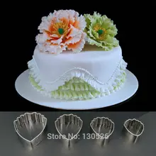 4 шт. Нержавеющая сталь Пион цветок Помады Торта Резак Сахар ремесло инструмент для лепесток вечеринки декор DIY украшения торта Инструменты