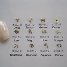 100 шт./пакет золото 12 созвездий неклеевой мягком металле Стикеры односторонняя Золотой Нейл-арт металлический Стикеры нейл-арта украшения