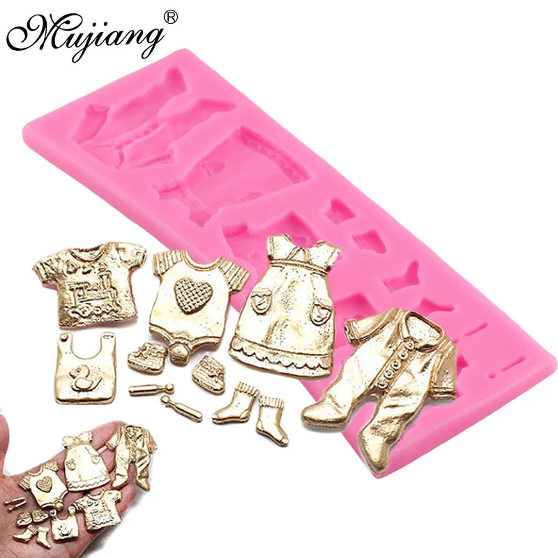 

Baby Dress Bodysuit Baby Shower Silicone Mold Cupcake Fondant Cake Decorating Cookie Baking Chocolate Candy Polymer Clay Moulds