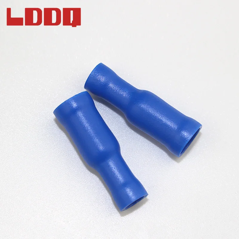 Ldq 100 шт. Синий Женский Цилиндрический встык провода обжимной терминал 16 14 AWG