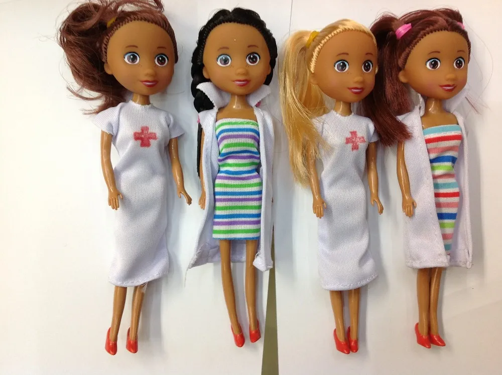 

2018 new Fashion toys Popular doctor nurse dolls plastic girls' gift toys 7 INCH 16cm vinyl doll toys for kids free shipping