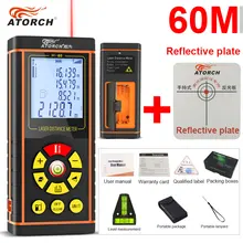 ATORCH 60 м цифровой лазерный дальномер оптическая рулетка дальномер диастиметер строитель рулетка измерительная линейка