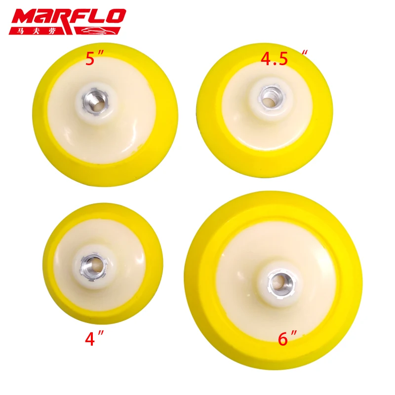 Marflo M5/8 Plate Backing Pad For Polisher With Polishing Sponge Pad 5" 6" 125mm Hook Loop Backing