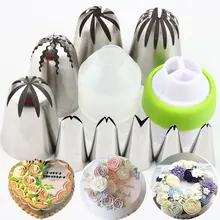 Bicos para decoração de bolo em 11 peças, bicos russos de bolo, folhas de gelo em aço inoxidável, conjunto de dicas de acoplador, ferramentas de decoração de cupcake(China)