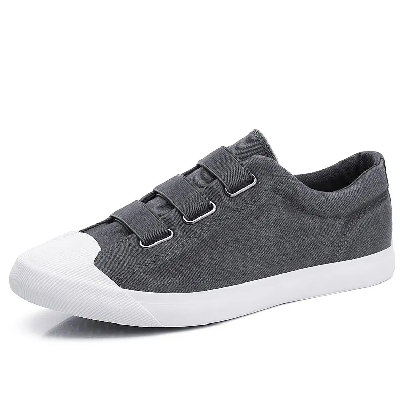 2018 Fashion Men's Canvas Shoes High Quality Men's Casual Vulcanized Shoes Breathable Loafers Man Slip-On Brand Sneakers Black