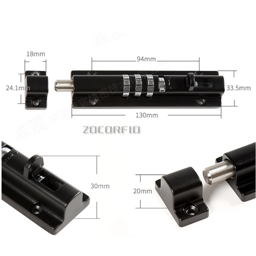3 цифры passowrd дверь защелка раздвижной замок баррель болт защелка Засов степлер ворота замок безопасности
