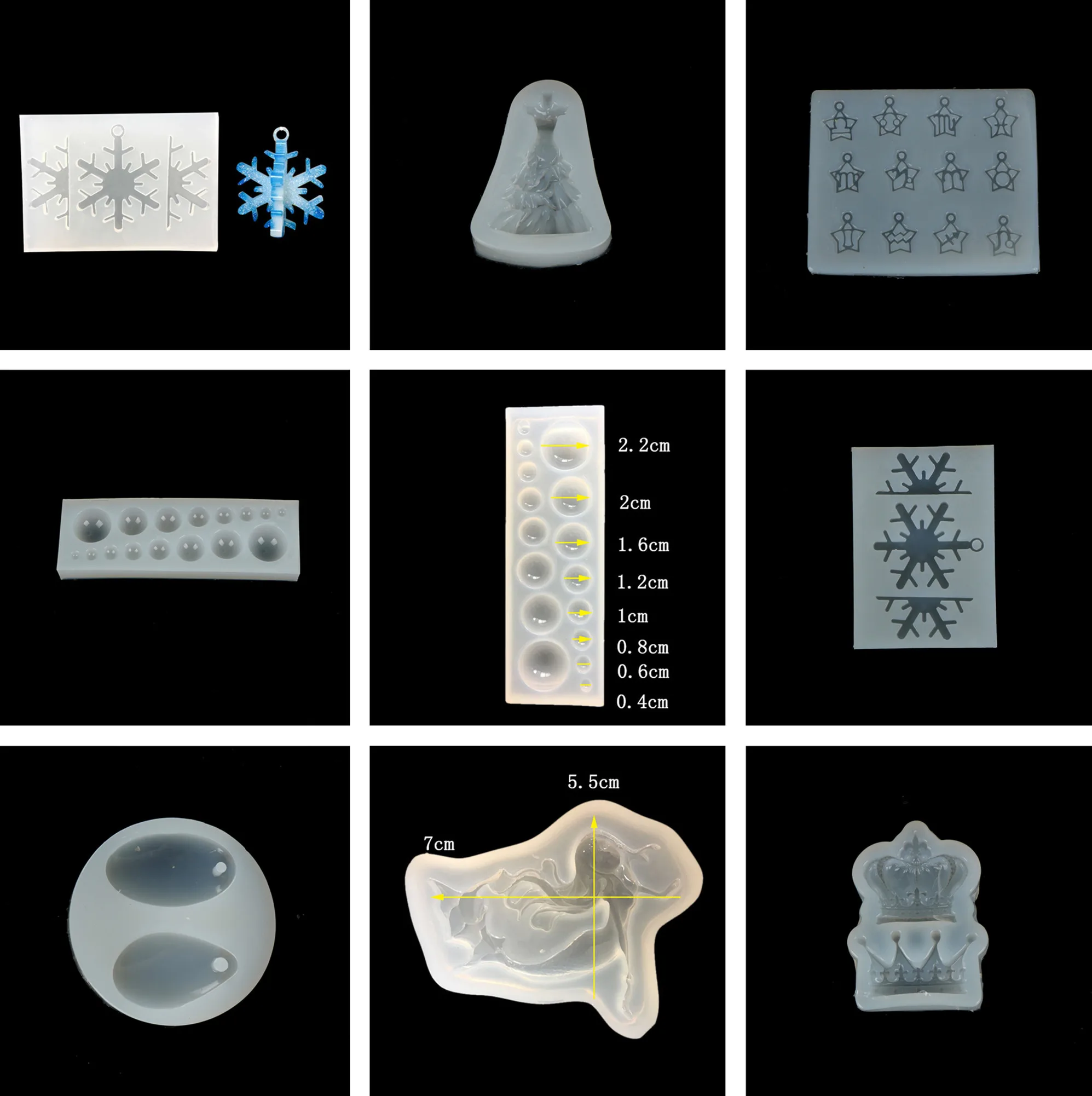 

UV Resin Jewelry Liquid Silicone Mold Tear Water Drop&Round Beads Charms Molds For DIY Necklace Pendant Making Jewelry