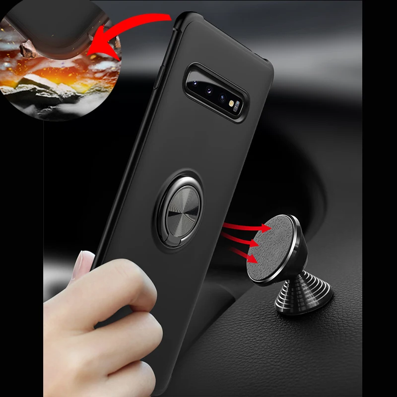 

S10 Bracket Cases for Samsung Galaxy S10 Plus S10e S9 Note 9 Case Anti-knock Finger Ring Cover for Galaxy S10+ Magnet Car Holder