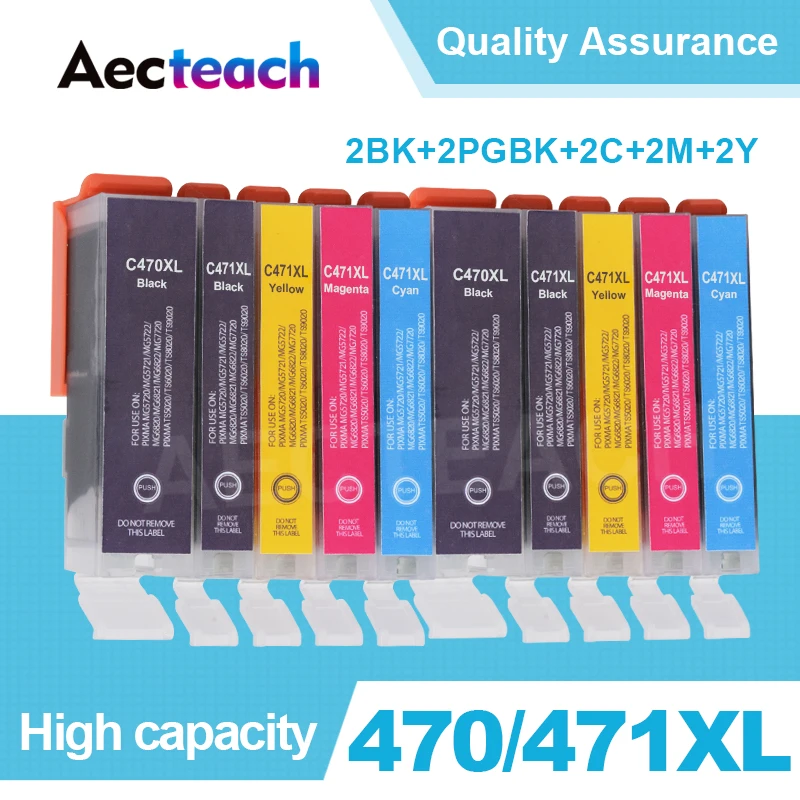 

2 Set PGI-470 PGI 470 471 CLI-471 Full Ink Cartridge With Chip For Canon PIXMA MG6840 MG5740 TS5040 TS6040 Printer Cartridges