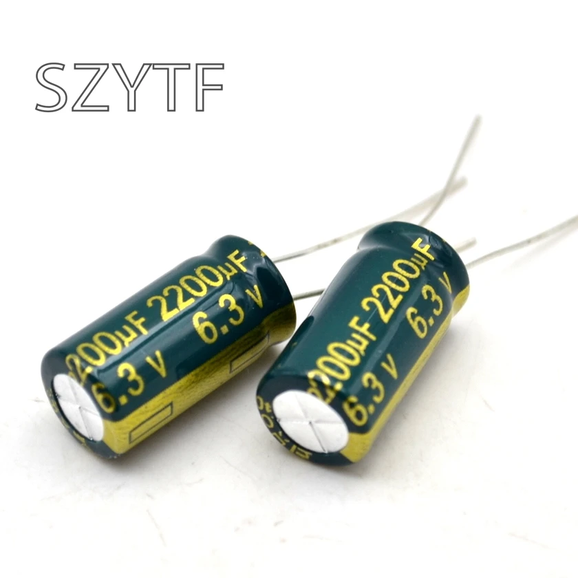 10 шт./пакет 10*20 мм 6,3 В/2200 мкФ электролитический конденсатор