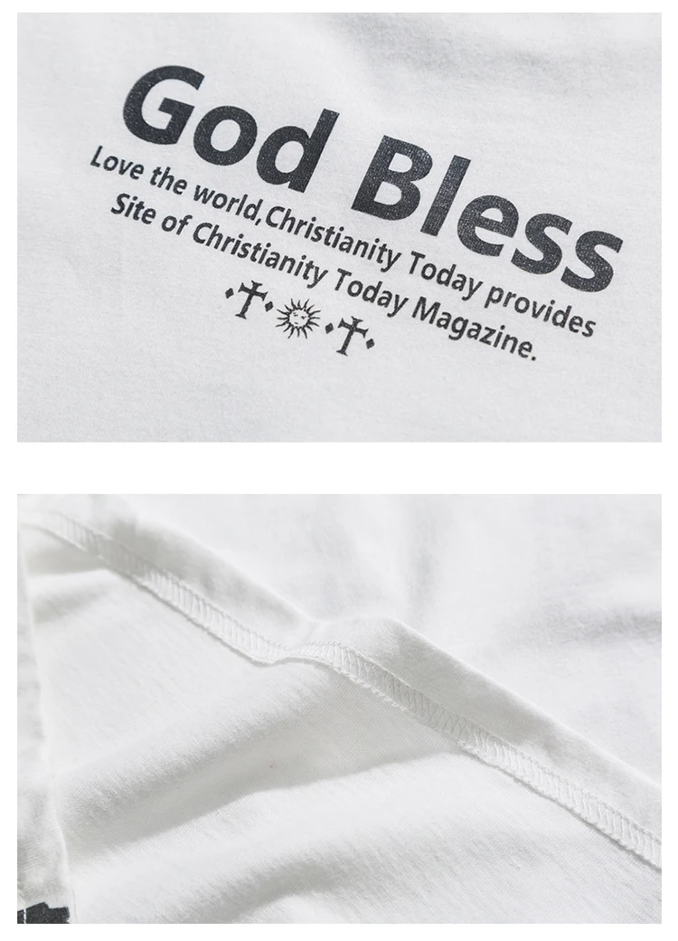 LAPPSTER Мужская Уличная футболка с надписью «God Bless» Мужская модная футболка Harajuku черные корейские футболки оверсайз XXL