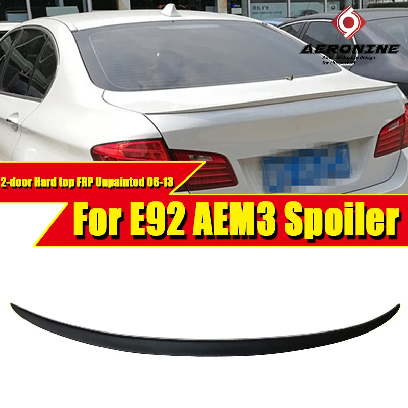 M3 Стиль FRP Неокрашенный E92 2 дверный жесткий верхний задний спойлер багажник крыло