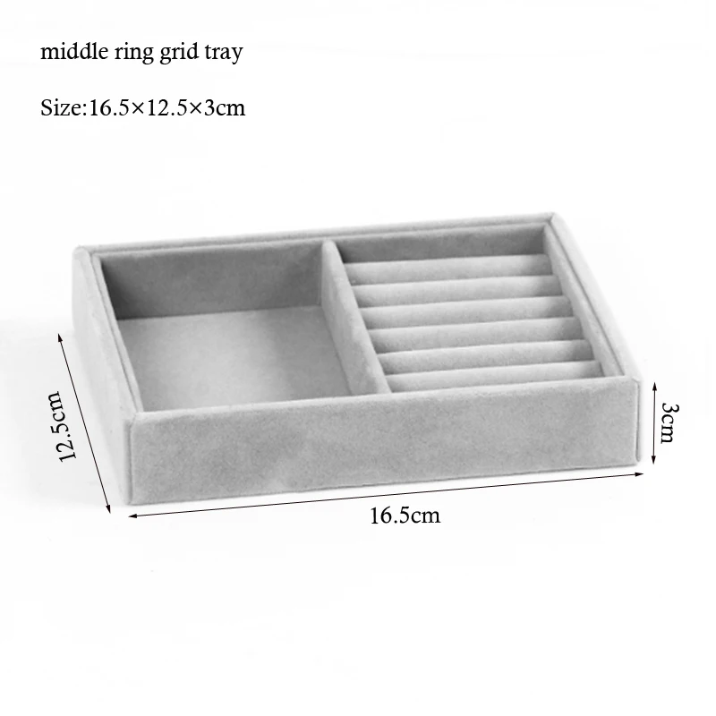 Новое поступление маленькая шкатулка для украшений кольцо Ожерелье Органайзер для хранения браслет Часы Дисплей ящик вещи отделка Многофункциональный - Цвет: middle ring grid