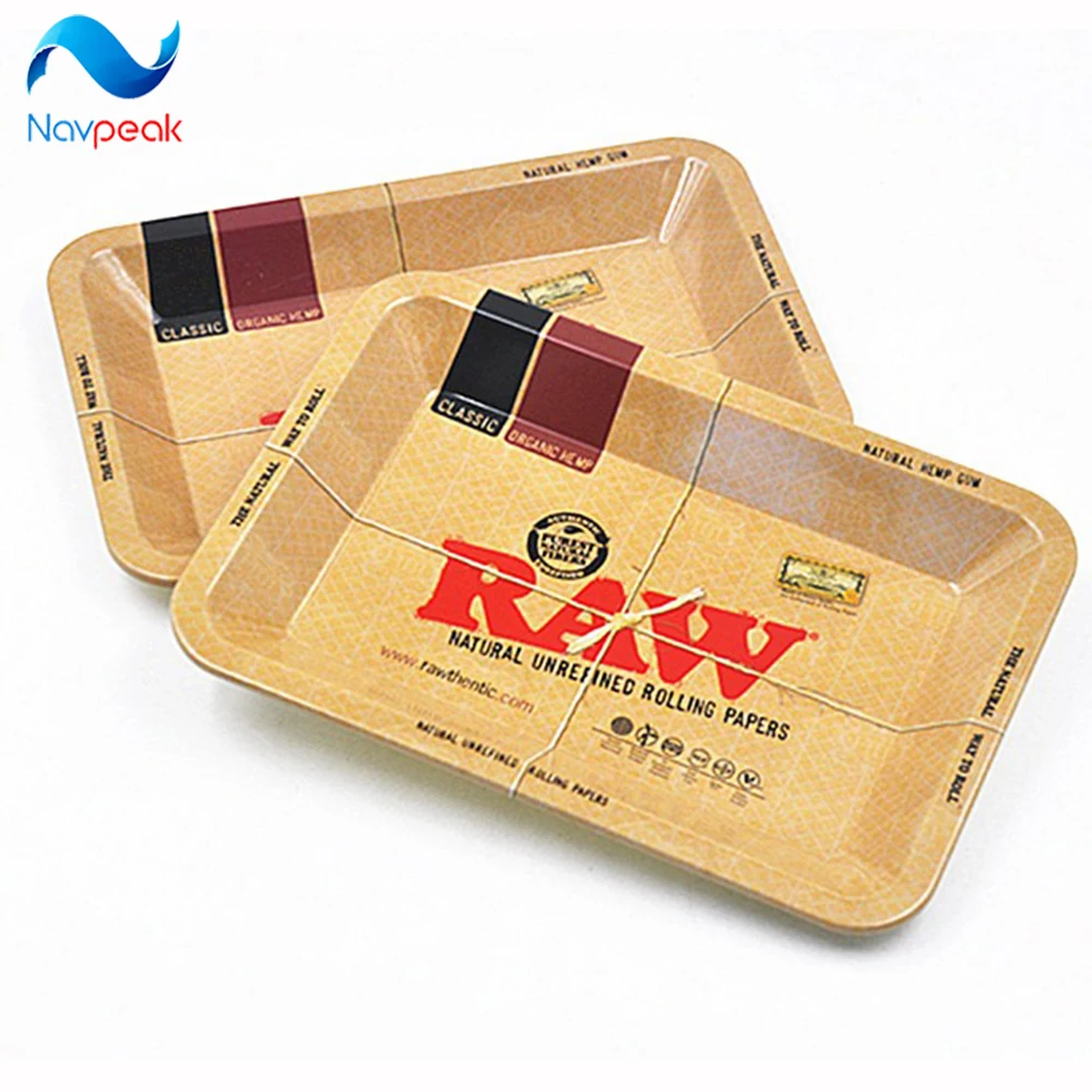 

10pcs High quality Matel 18x12.5cm smoking tray RAW roller paper tool as pipe grinder cigarette accessary trays kitchen