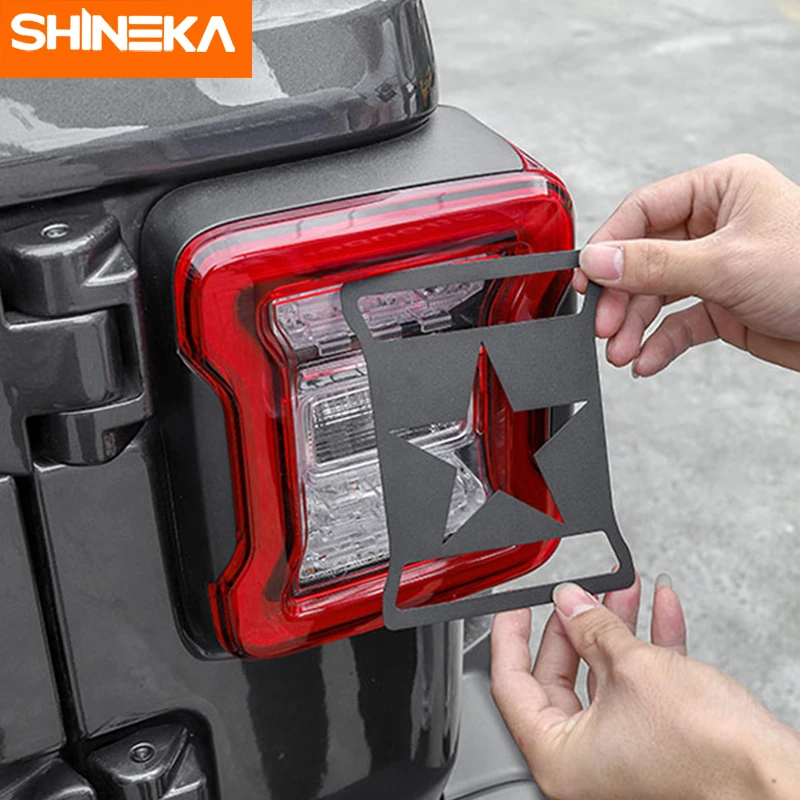 SHINEKA Металлические колпачки фар для Jeep Wrangler JL задний фонарь крышка декоративная