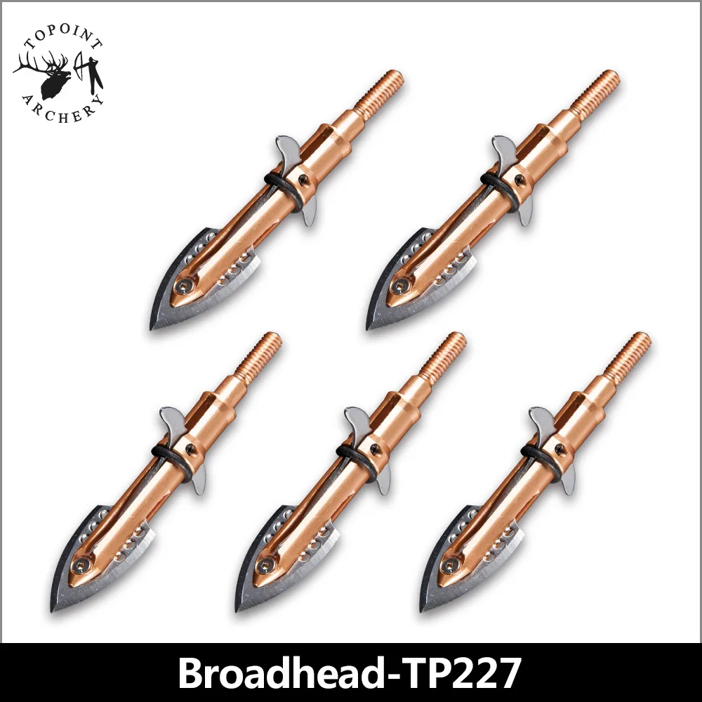 

Topoint Archery,5PCS Broadheads,Stainless Steel Hunting Arrowheads Points Broadhead 100 Grain Archery Compound Bow Arrow