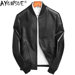AYUNSUE мужская кожаная куртка осень-зима куртка мужская из натуральной овчины пальто уличная бейсбольная куртка Chaqueta Hombre MY1307