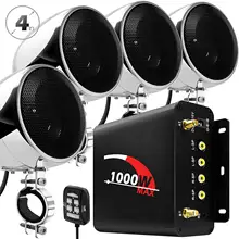 Aileap 1000W мотоцикл аудио 4 канальный усилитель колонки Системы, Поддержка, Bluetooth, AUX, FM радио, sd-карта, USB Стик(хром