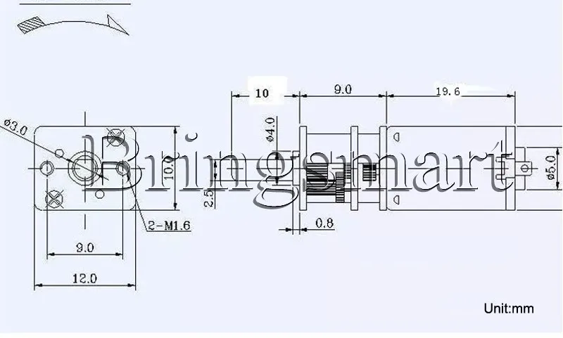 Bringsmart N30 12 мм микро мотор-редуктор 3 мм диаметр вала 3 в 6 в 12 В DC металлическое зубчатое колесо Хобби DIY редуктор двигателя