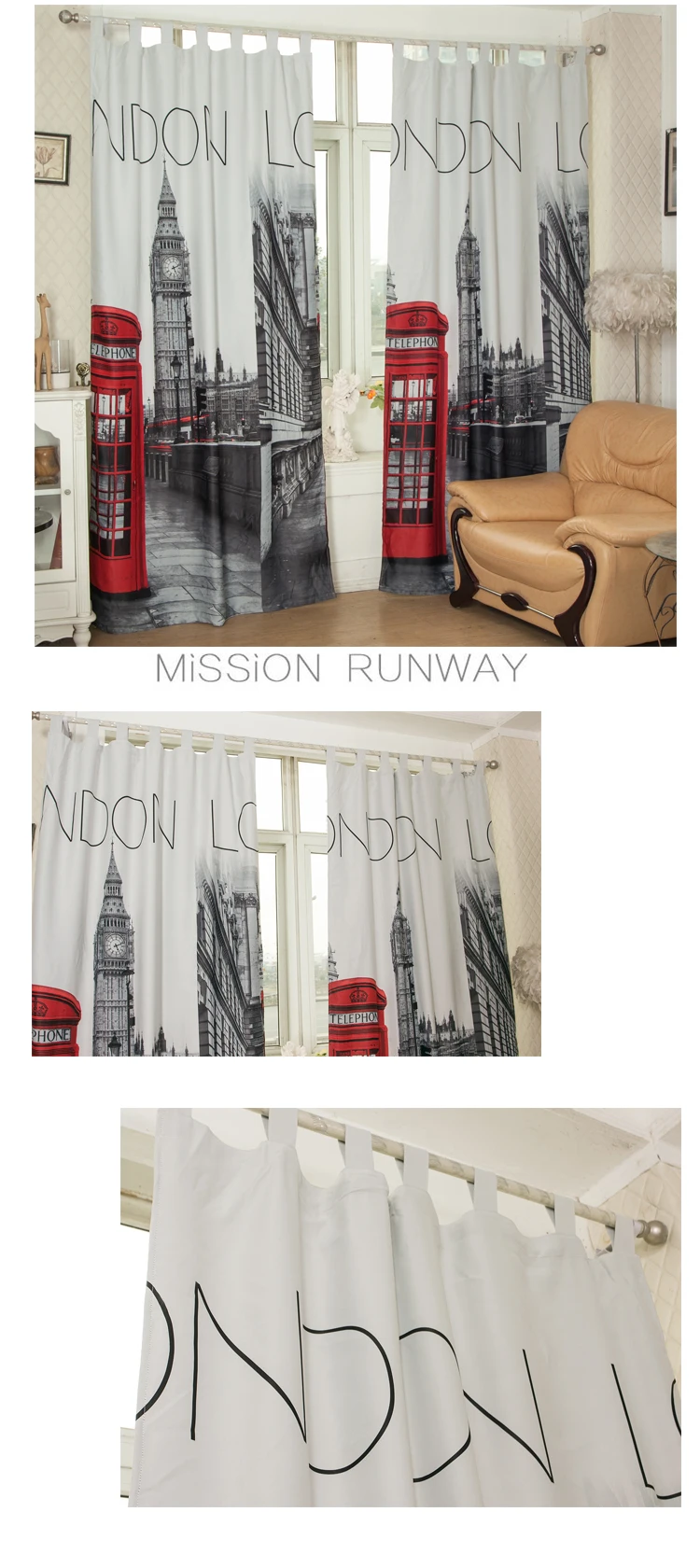 MYRU 1,4x2,6 м 3D британские шторы дешевые шторы для спальни Великобритания Лондон затемненные шторы