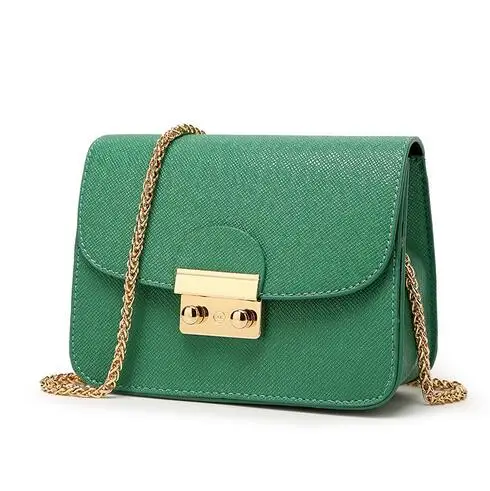Новинка, Женская мини-сумка с клапаном, модная сумка-клатч, милый женский клатч с замочком, сумка-мессенджер высокого качества - Цвет: Green