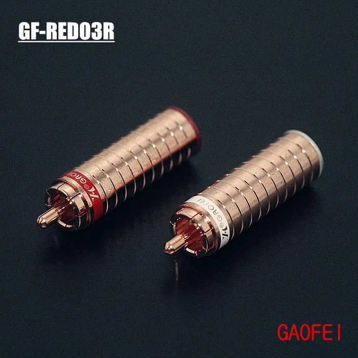 

4pcs Hifi audio gaofei GF-RED03R Red copper RCA plug socket connector