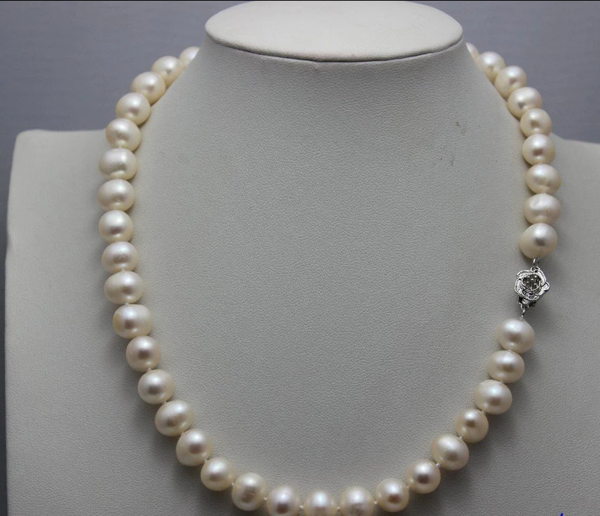 

ddh001483 Fresh water pearl necklace white nearround 9-10mm 16.5INCH