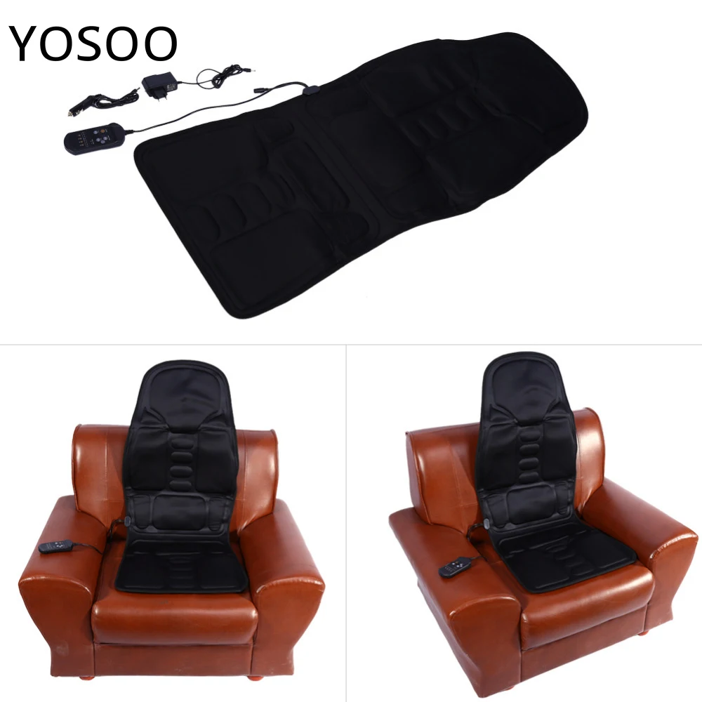 Electric Heating Massage Pad Chair Seat Car Home Vibrating Mattress Shiatsu Heat Neck Lumbar
