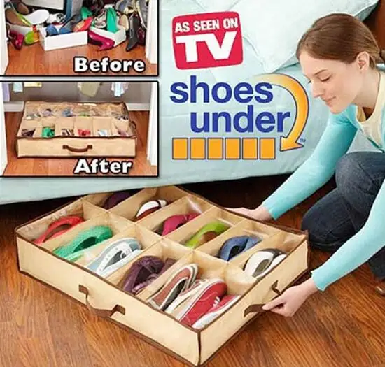 

12 Grid Window Non-woven Storage Bag Dust-proof Storage Box Girls Shoebox Organizer Capable Of Accommodating 12 Pairs Of Shoes
