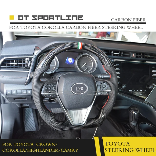 For Toyota Crown Corolla Camry Highlander Carbon Fiber Steering For Toyota Crown Corolla Camry Highlander Carbon Fiber Steering Wheel Replacement Accessories