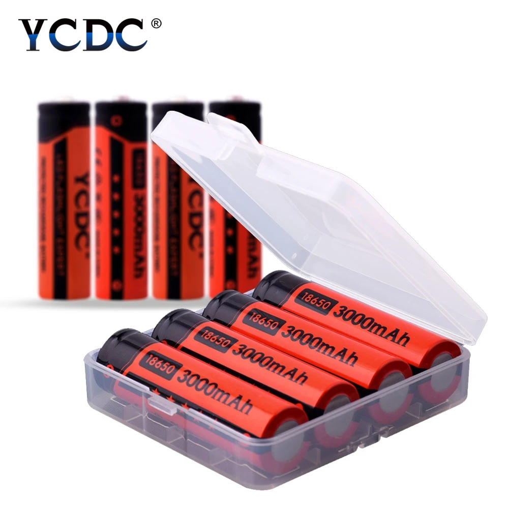 

YCDC 2-20Pcs/box Li-ion 18650 Rechargeable Batteries 3.7V 3000mAh Power Bank Lithium Battery for Charger led Flashlight battery